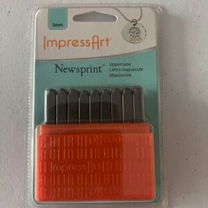 imPRESS Newsprint Uppercase Stamps - Orange and Silver